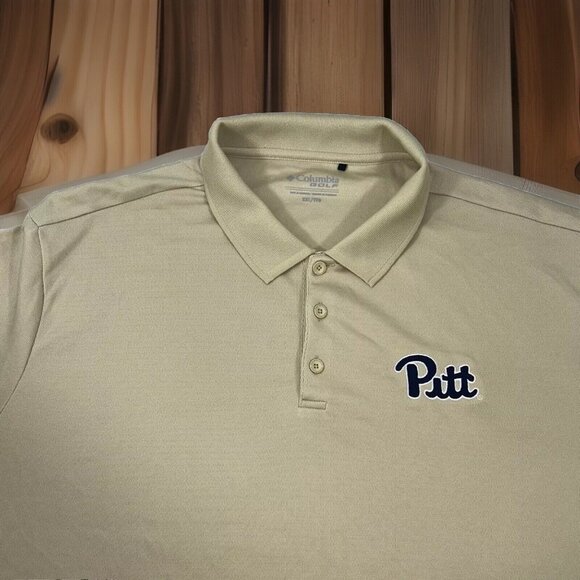 Pittsburgh Panthers Columbia Golf Polo Shirt Mens  2XL Wheat-yellow‎ - Picture 11 of 11
